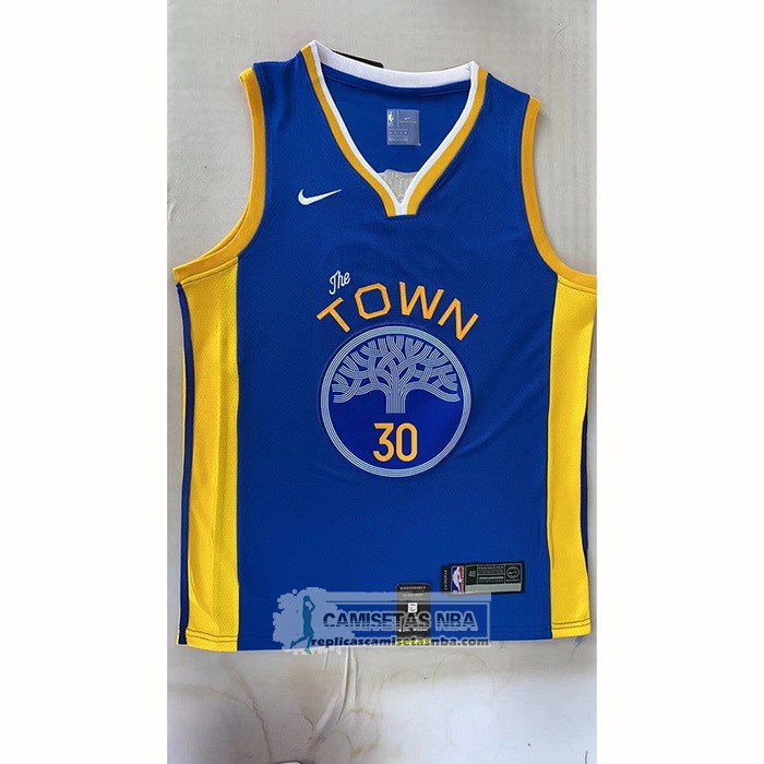 Camiseta Golden State Warriors Stephen Curry NO 30 Earned 2022-23 Azul